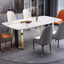 将图片加载到图库查看器,Quinn Celebrity Gold Leg Sintered Stone Dining Table 1.2m to 1.8m