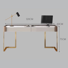 Muatkan imej ke dalam penonton Galeri, Mosley Italian Slate Saddle Leather Study Work Desk 1.2m to 1.8m