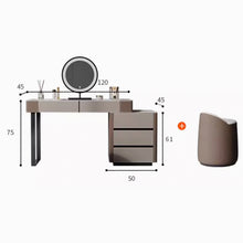 Muatkan imej ke dalam penonton Galeri, Olsen Slate Dressing Table Set With Side Cabinet 0.8m to 1.2m
