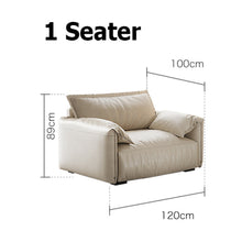 将图片加载到图库查看器,Hoffman Full Leather Italian Style Modern Sofa