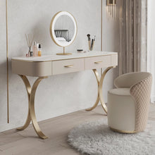 Muatkan imej ke dalam penonton Galeri, Juliette Luxury Desiger Gold Dressing Table Set 0.9m to 1.5m