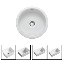 Muatkan imej ke dalam penonton Galeri, CAVARRO Fireclay Undermount Kitchen Sink - White CL181809/241810/271910/301810/321910