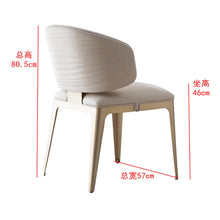 Muatkan imej ke dalam penonton Galeri, Woodard Designer Light Wave Italian Microfiber Leather Dining Chair