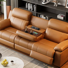 Muatkan imej ke dalam penonton Galeri, Robles Elerctric Manual Recliner With Cup Holder Function Leather Sofa