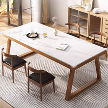 将图片加载到图库查看器,Carver Solid Wood Frame Slate Top Dining Table 1.2m to 1.8m