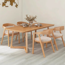 Muatkan imej ke dalam penonton Galeri, Tucker Solid Wood Round Edge Dining Table 1.2m to 2m