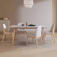 Muatkan imej ke dalam penonton Galeri, Wayne Slate Top With Wood Leg Dining Table 1.2m to 1.6m