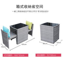 Muatkan imej ke dalam penonton Galeri, Clay Glass Top Rattan Compact Balcony Outdoor Furniture