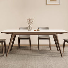Load image into Gallery viewer, Leach Glossy Sintered Stone Top With Solid Wood Base Dining Table