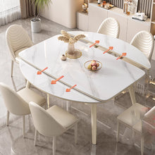 将图片加载到图库查看器,Delacruz Slate Top Round Extendable Dining Table 1.3m 1.4m