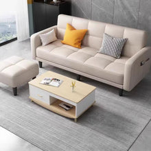 将图片加载到图库查看器,Filipo Checkecked Fabric Sofa With Side Pocket With Pillow