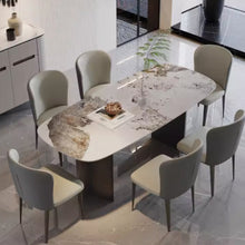 Muatkan imej ke dalam penonton Galeri, Arabella Sintered Stone Rounded Rectangle Dining Table 1.3m to 1.8m