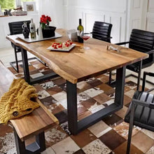 Muatkan imej ke dalam penonton Galeri, Yara Designer Solid Wood Dining Table 1.2m to 2m