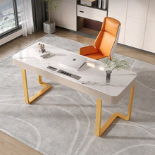 Muatkan imej ke dalam penonton Galeri, Effie Slate Work Study Desk With 3 Drawers Cabinet