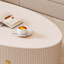Muatkan imej ke dalam penonton Galeri, Daugherty Cream Modern Oval Coffee Table