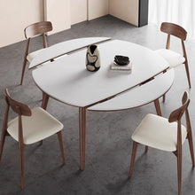 Muatkan imej ke dalam penonton Galeri, Hart Extendable Round Rectangle Sintered Stone Dining Table 1.2m to 1.5m