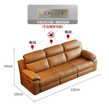 Muatkan imej ke dalam penonton Galeri, Robles Elerctric Manual Recliner With Cup Holder Function Leather Sofa
