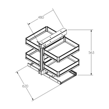 Load image into Gallery viewer, MIRAI Magic Corner Basket With Soft Closing Slide - Dark Grey