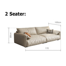 将图片加载到图库查看器,Hoffman Full Leather Italian Style Modern Sofa