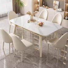 将图片加载到图库查看器,Delacruz Slate Top Round Extendable Dining Table 1.3m 1.4m