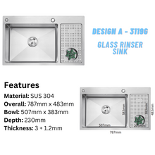 将图片加载到图库查看器,LEVANZO Glass Rinser Sink