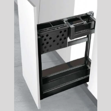Muatkan imej ke dalam penonton Galeri, MIRAI 2 Tier Side Hang Mount Super Storage Aluminium Basket (Attach With Door)