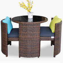 Muatkan imej ke dalam penonton Galeri, Leon Round Glass Top Rattan Compact Balcony Outdoor Furniture