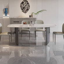 Muatkan imej ke dalam penonton Galeri, Arabella Sintered Stone Rounded Rectangle Dining Table 1.3m to 1.8m
