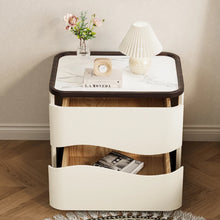 将图片加载到图库查看器,Zachary Minmalist Wave Marble Design Top Bedside Table