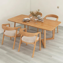 Muatkan imej ke dalam penonton Galeri, Tucker Solid Wood Round Edge Dining Table 1.2m to 2m