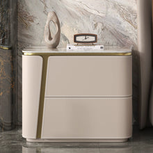 将图片加载到图库查看器,Barrera Light Luxury Sintered Stone Top Bedside Table