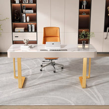 Muatkan imej ke dalam penonton Galeri, Effie Slate Work Study Desk With 3 Drawers Cabinet