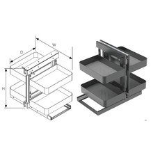 Muatkan imej ke dalam penonton Galeri, MIRAI Magic Corner Basket With Soft Closing Slide - Dark Grey