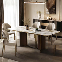 Muatkan imej ke dalam penonton Galeri, Lorraine Gold Frame Design PU Leather Dining Chair