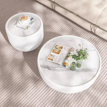 Muatkan imej ke dalam penonton Galeri, Sarah Pleated Round Modern Coffee Table