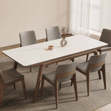 Load image into Gallery viewer, Leach Glossy Sintered Stone Top With Solid Wood Base Dining Table