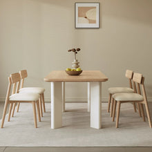 Load image into Gallery viewer, Hayden Solid Wood With Trendy Cream Leg Dining Table
