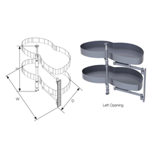 Muatkan imej ke dalam penonton Galeri, MIRAI Magic Corner Basket With Soft Closing Slide - Dark Grey