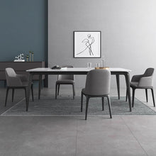 Muatkan imej ke dalam penonton Galeri, Torres Sintered Stone Slate Designer Slim Leg Dining Table 1.4m to 1.8m