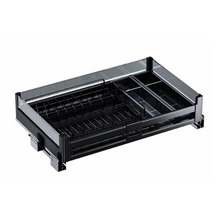 Muatkan imej ke dalam penonton Galeri, MIRAI Four Dish Basket With Undermount Soft Closing Slide - Dark Grey