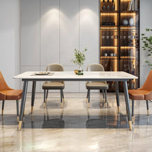 Load image into Gallery viewer, Ramos Slate Top Black Gold Leg Dining Table 1.2m to 1.8m