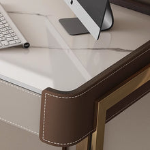 Muatkan imej ke dalam penonton Galeri, Mosley Italian Slate Saddle Leather Study Work Desk 1.2m to 1.8m
