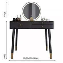 Muatkan imej ke dalam penonton Galeri, Carla Minimalist Glass Top Dressing Table Set 0.6m to 1.2m