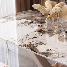 Muatkan imej ke dalam penonton Galeri, Preston Cross Legged Sintered Stone Ding Table Set