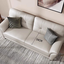 Muatkan imej ke dalam penonton Galeri, Tapia Cowhide Leather Curve Side Arm Latex Sofa