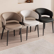 Muatkan imej ke dalam penonton Galeri, Foley Mid Back Rest Arm PU Dining Chair