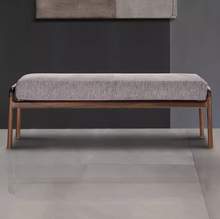 Muatkan imej ke dalam penonton Galeri, Zaid Luxury Wood Fabric Long Bench