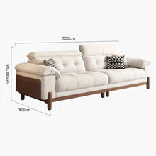 Muatkan imej ke dalam penonton Galeri, Owain Solid Wood and Adjustable Headrest Sofa