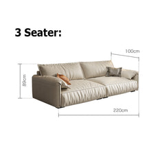 将图片加载到图库查看器,Hoffman Full Leather Italian Style Modern Sofa