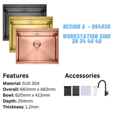 将图片加载到图库查看器,LEVANZO Workstation Sink 26 34 40 48